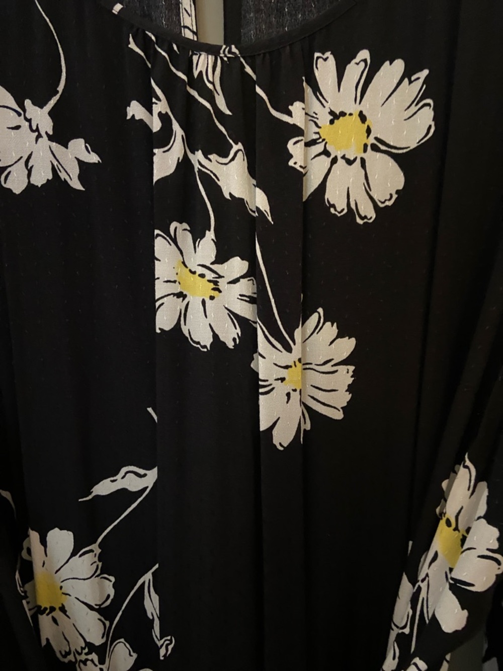 Women’s Talbots Black Floral Wrap-Style Midi Dress with Belt, Size 16 - Picture 3 of 8